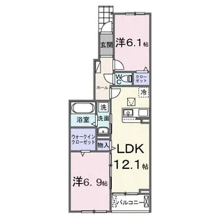 ボヌール イコウ【1階】の間取り