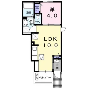 ライオンハートA【1階】の間取り