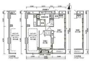 東雲キャナルコートCODAN11号棟【11階】の間取り
