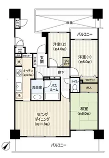 ライオンズプラザ本八幡【5階】の間取り