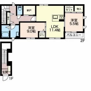 プロヌーブ位式【2階】の間取り