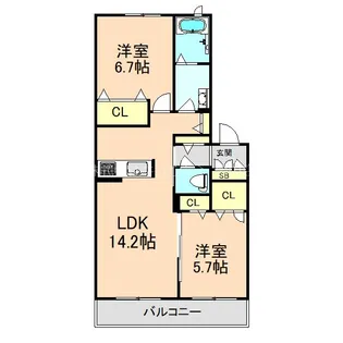 シャーメゾン原田元町【2階】の間取り