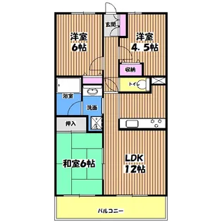 コスモ拝島【4階】の間取り