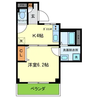 三栗三熊ハイツ【3階】の間取り