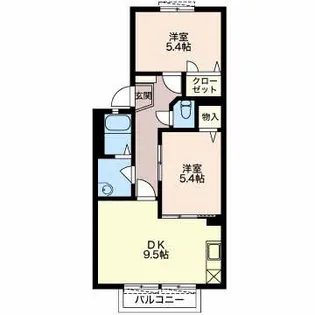 グランメールイトウ B【1階】の間取り