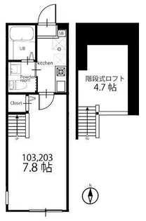 ハーミットクラブハウス鶴見生麦II【1階】の間取り