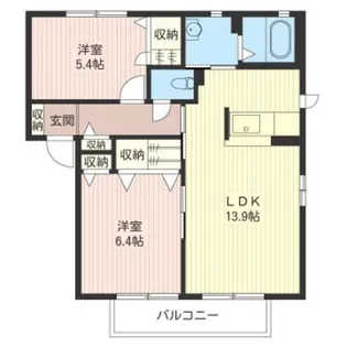 セントラルフィールド 102号室【1階】の間取り