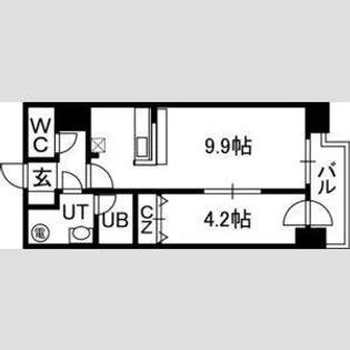 アルファタワー札幌南4条【11階】の間取り