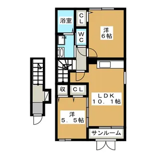 ベル・グラース B棟【2階】の間取り