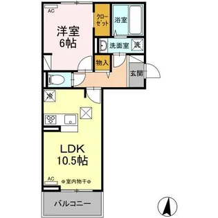 モンテ・リーヴル【1階】の間取り