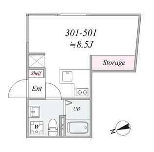 the trias tachiaigawa【5階】の間取り