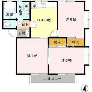 スカイメゾン【1階】の間取り