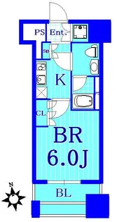 ライジングプレイス川崎【8階】の間取り