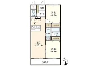LeChouChou(ルシュシュ)【3階】の間取り