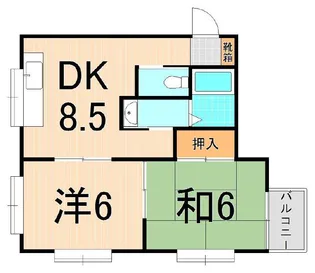 フィールズマンション2【1階】の間取り