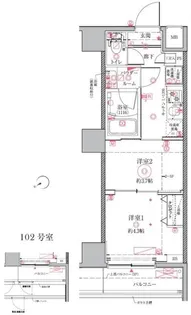 クレイシア門前仲町ザ・レジデンス【5階】の間取り