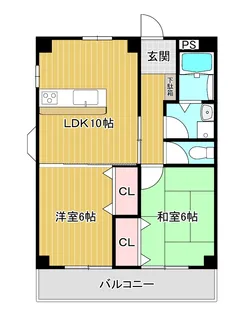田園清水マンション【3階】の間取り