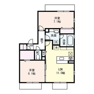 ラヴィベル セタ【1階】の間取り