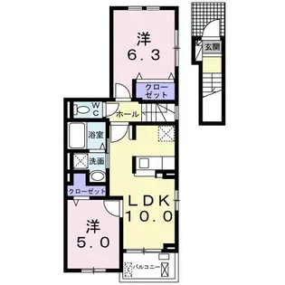 アルメ・ド・レール【2階】の間取り