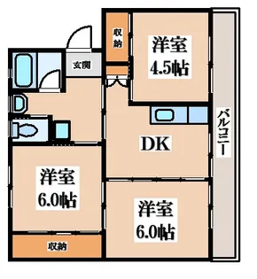 ビレッジハウス大淀【5階】の間取り
