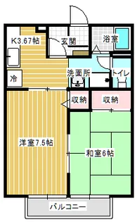 アパートメントハウスブルームA棟【2階】の間取り