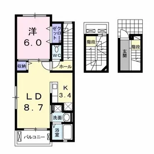 パークサイドK.S.S A【3階】の間取り