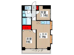 リ-フハイツ東十条【6階】の間取り