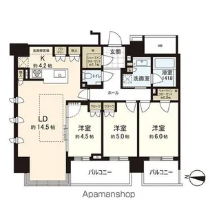 パークホームズ円山公園【8階】の間取り