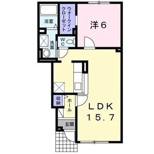 ラルジュ ガーデンI【1階】の間取り