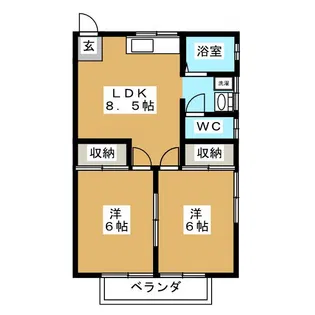 第1フラワーハイツ【1階】の間取り