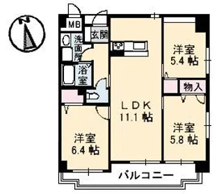 エルカーサニッシャラ【2階】の間取り