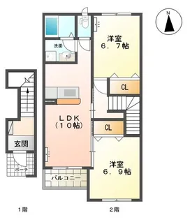 ライムフェルト【2階】の間取り