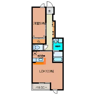 ドゥ・アネッサY【1階】の間取り