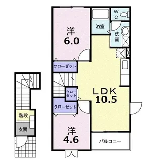 サンプラッツA【2階】の間取り