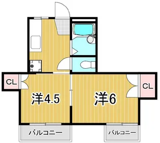 嵯峨野ハイツ【2階】の間取り