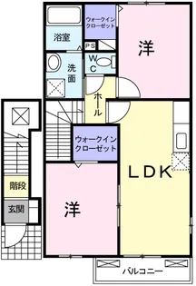 【大東建託】シエルブルーII【2階】の間取り