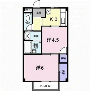 エルディム松本【2階】の間取り