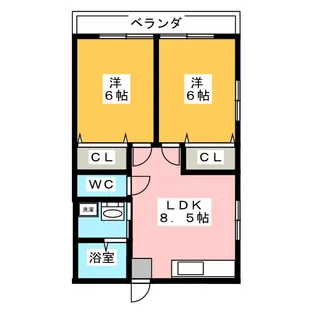 リバーサイド中倉【2階】の間取り