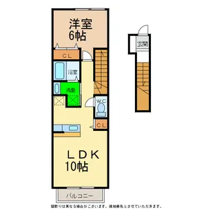 徳島県阿南市羽ノ浦町中庄やたけ【アパート】の間取り
