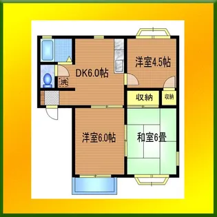 グランドールコートB棟【2階】の間取り