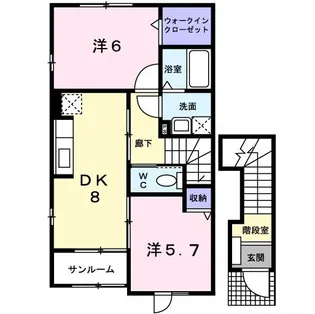 サンリットビュー コヤマII【2階】の間取り