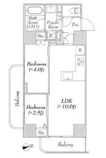 ルミーク浅草【10階】の間取り