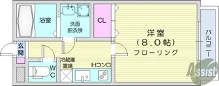グリュックスハイム萩野町【1階】の間取り