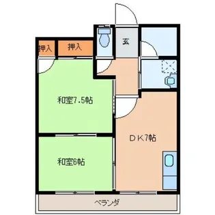 グリーンハイツ三明【1階】の間取り