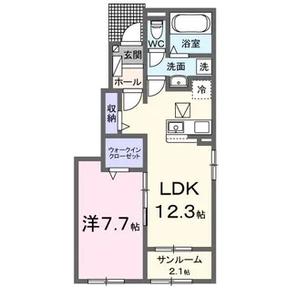 ボナールコートII【1階】の間取り
