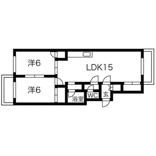 2LDKの間取り画像