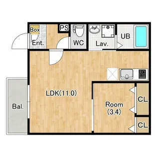 ジーメゾン春日部小渕【2階】の間取り
