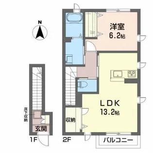 シャーメゾン白鳥B【2階】の間取り