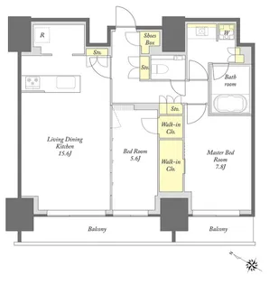 プライムメゾン中目黒【14階】の間取り