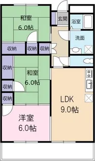 ヴィラ・アンソレイエ脇町III【4階】の間取り